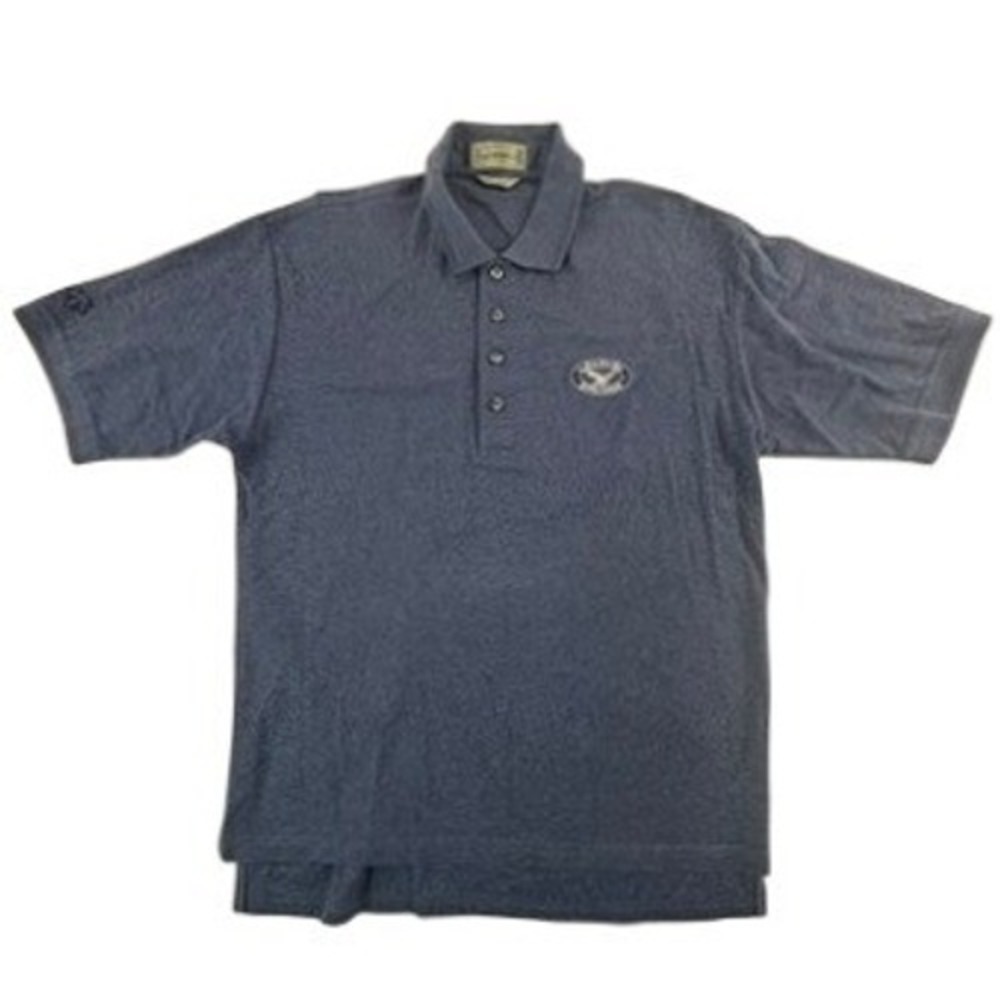 Descente Mens Medium Polo Shirt Blue Eagle Springs Short Sleeve Cotton Logo M - Picture 2 of 16